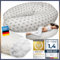 SMOOTHY® Stillkissen Schwangerschaftskissen XXL Premium Seitenschläfer-Kissen; Baumwoll-Bezug Schlafkissen & Lagerungs-Kissen für Mutter (Beige Sterne, Bezug + Kissenwatte (Selbstbefüllung))