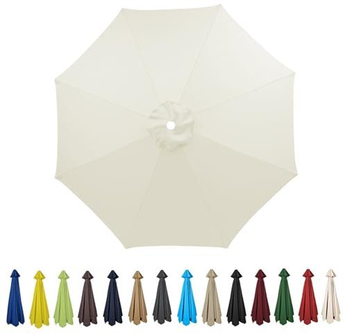 Housse de rechange pour parasol de jardin en polyester Beige 2,7 m