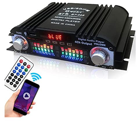 Amplificatore, amplificatore per auto, Amplificatore for auto a 4 canali 12V Amplificatore for subwoofer Amplificatore for lettore di canali vocali