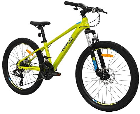 Keskin HT MTB1 24 Kinder Mountainbike – 21-Gang, 2.35 Luftreifen, Scheibenbremsen, Aluminiumrahmen, Neongrün