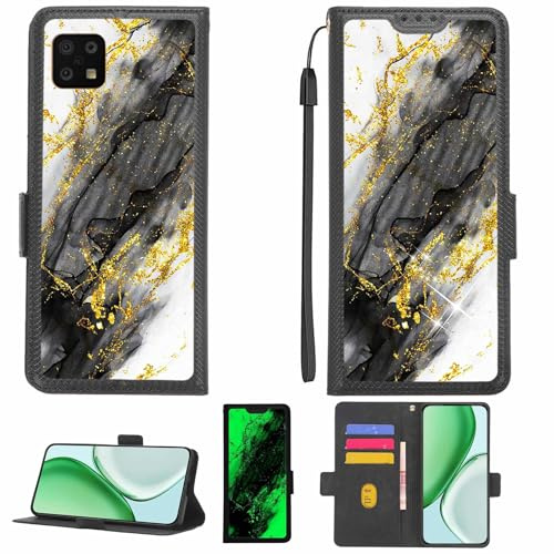 Aroepurt hülle Kompatibel Für Sharp Aquos Sense6s Sense 6s Hülle Case Handyhülle Schutzhülle [Mit 9H Härte HD Schutzfolie][RFID-Blockierung][Goldglitter + Leuchtend] LPT-HDL