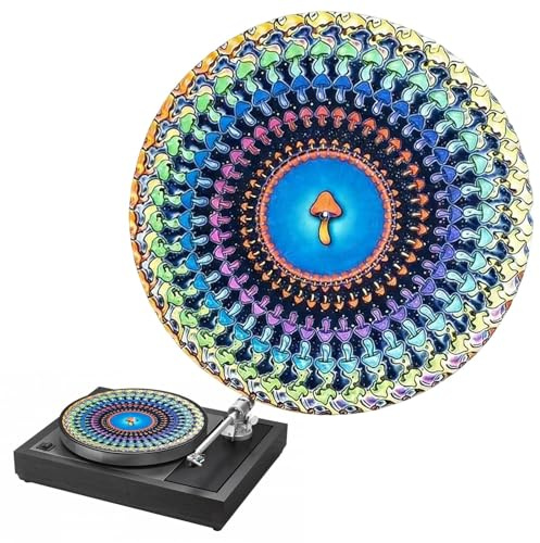Slipmats Turntable 12 Inch - Optical Illusion Turntable Slipmat, Felt Record Player Slip Mat, Animated Visuals Music Accessories For Collectors Family Art Display Dj Musical Listening Audio Equipment