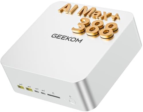 GEEKOM A9 Mega Business Mini PC, AMD Ryzen AI Max+388 LPDDR5X 64GB+1TB | bis 5,0 GHz, Radeon 8060S Grafik, Dual 2.5G, USB4,0*2 WiFi7&BT5.4, Quad 8K Display KI-Workstation, für Gaming, Home Office
