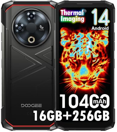 DOOGEENEXT Fire 6 Thermique Téléphone 10400mAh 18W 16Go+256Go (Noir) | Caméra thermique (-15°C à 550°C). Appareil 50MP+fusion 8MP. Écran 90Hz, Triple SIM, NFC. Pour professionnels et aventuriers