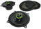 XtremeAuto® 2 x 5.25 (13cm diameter), 500 Watt, 2 WAY Coaxial Car speaker set. BLACK/GREEN with speaker grilles.
