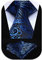HISDERN Herren Krawatte Blumen Paisley Krawatte & Einstecktuch Set Blau Schwarz