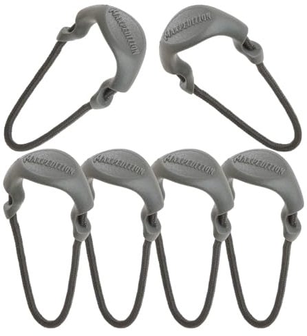Maxpedition Positive Grip Reißverschlussschieber, Größe L, Grau, 6 Stück