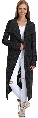 Merry Style Giacca Lunga Donna H4Z3L (Nero, S/M)