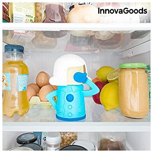 InnovaGoods® Desodorizante para Neveras Fummom, Neutralizador de Olores, Funciona con Bicarbonato de Sodio, Material PP Libre de BPA, Color Azul/Blanco, Reutilizable, Medidas Aprox. 12x14x9cm.