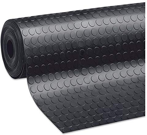 Tappeto Gomma Antiscivolo Copri Pavimento Al Metro H120 Cm Spessore 3mm Nero Robusto Su Misura mod.ZERBINO BOLLE GOMMA AL METRO