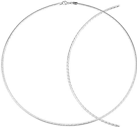 MATERIA Collier Silber 925 Damen - Kollier Halskette Frauen Tonda-Kette 45cm Hochzeit mit Schmuck-Etui CO-23