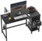 Cubiker Computer Home Office Desk with Drawers, 120x50 cm Small Desk Study Writing Table, Modern Simple PC Desk, Black