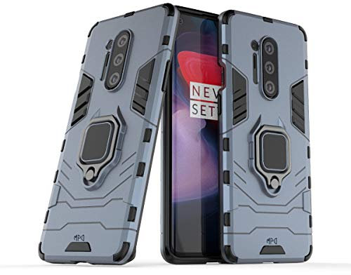 Coque pour Oneplus 8 Pro Housse Antichoc avec Anneau Rotatif Aimant Etui Magnétique Rigide Dure Armure Bague Support Armure Renforcée (Oneplus 8 Pro, Marine)