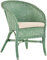 Korb-Outlet Klassischer Rattan Club-Sessel inkl. Polster Beige Rattansessel Flechtsessel (Grün)