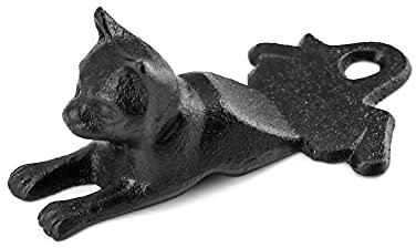 QWORK® Cast Iron Cat Door Stop, Decorative Door Stopper Wedge for Bedroom, Bath and Exeterior Doors