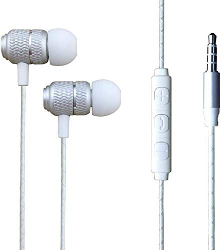 KP TECHNOLOGY Earphones For Samsung Galaxy A15 / A25 / A05s / A05 / A14 / A13 / A04S / A04E / A24 / A12 / A23 / A22 / A21S / A32 In-Ear 3.5mm Headphones Noise Isolating, High Definition (SILVER)