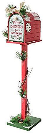 FBWSM Lettera di Natale a Babbo Natale, Cassetta delle Lettere da Esterno retrò in Legno, Decorazioni Natalizie all'aperto, Decorazioni per Interni ed Esterni.-B