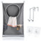 flintronic Laundry Bags, Hanging Laundry Hamper with Stainless Steel Hooks & Adhesive Hooks, Adjustable Laundry Basket for Laundry/Moving House/Shopping, 30*15*2