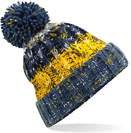 Beechfield B486 Corkscrew Pom Pom Beanie - Morning Frost