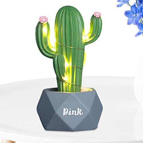 FASSME Kaktus-Tischdekoration, Kaktus-LED-Licht- , Tischdekoration, Kaktus-Nachtlichter, Tischlampe, Dekoration für Schlafzimmer, Wohnzimmer