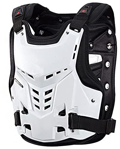 Motorrad Brustschutz Rüstung Reiten Wirbelsäule Brustpanzer Rückenschutz Motocross MTB Rennen Weste,White,XL