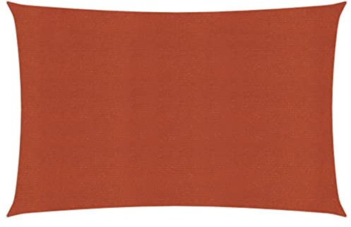 vidaXL Toldo Parasol Lona Protector Solar Sombra de Patio Jardín Terraza Balcón Parque Infantil Exterior de Vela HDPE Terracota 160 g/m² 2x3,5 m