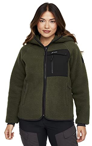 RevolutionRace Sherpa Hoodie für Damen, Outdoor Fleecejacken perfekt für Wanderungen und Outdoor-Abenteuer, Forest Night, XS