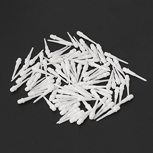 Mking Prery hochpräzise elektronische Dartpfeile aus Kunststoff, verbesserte Dartpfeile, langlebiges Nadel-Ersatzset mit weicher Spitze, Dart-Zubehör, 100 Stück, Weiß