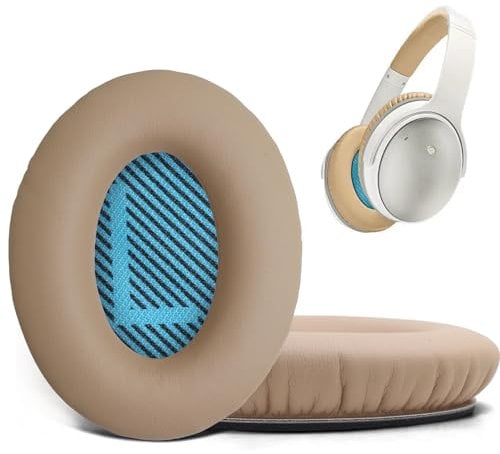 Replacement Ear Pads for Bose QuietComfort 35 35 II 15 25(qc 35 25 15/QC35 ii), Headphone Ear Covers, High Density Memory Cotton, Soft Leather, Adaptive Noise Isolation Headphones Pads Cushions