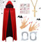 Vampirumhang Unisex Umhang,Kapuzenumhang in Schwarz-Rot, Beidseitig, für Erwachsene - Halloween-Kostüm, Vampir-Kostüm, Horror-Kostüm, Halloween-Themenp