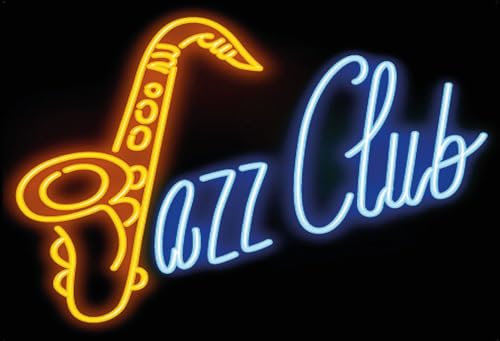 mrdeco Cartel de metal 30 x 40 cm abovedado Jazz Club Neon Style Cartel de chapa
