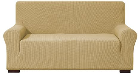 EBETA E Elastisch Sofa Überwürfe Sofabezug, Stretch Sofahusse Sofa Abdeckung Hussen für Sofa, Couch, Sessel 2 Sitzer (Gelb, 145-185 cm)