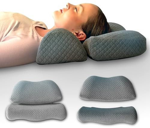 Doctor's Choice 12 in 1 Vielseitiges Memory Foam Kissen - Ergonomisches zweiteiliges Kissen mit abnehmbarer Lendenwirbelstütze, gebogenes Design, abnehmbarer Bezug - Perfekt für Büro, Zuhause, Reisen,