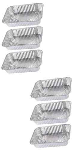 OUNONA 6pièces Boîte De Rangement Alimentaire Réutilisable Aluminium pour Barbecue Conteneur Couvercle pour Fêtes Et Activités Extérieures