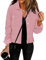 Vetinee Blouson Femme Printemps été Veste Y2K Rose Taille X-Large Convient aux tailles 46 à 48 de l'EU
