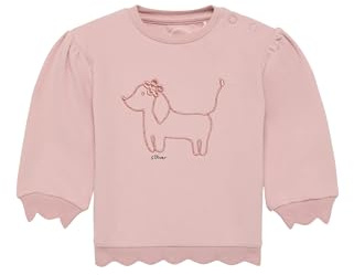 s.Oliver Sweatshirt mit Wellensaum und Glitzer-Stickerei