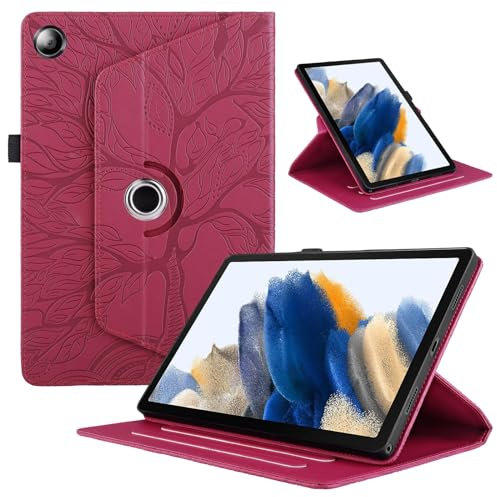 TEDTIKJT Custodia Compatibile con Huawei MediaPad M5/M5 Pro 10.8 Pollici 2018 Albero Tablet Custodia in Pelle PU Flip 360°Ruotabile Supporto Protezione Cover Huawei MediaPad M5 Pro 10.8, Rosso