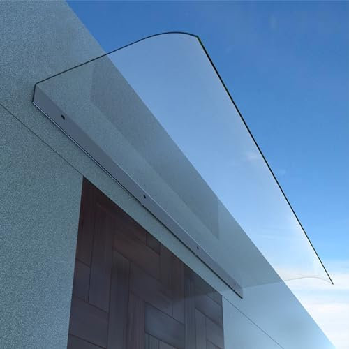 Überdachung Haustür Balkon Tür,Vordach für Haustür,Pultvordach Haustürvordach,Moderne Fenstermarkise aus 3.5 Mm Transparent Polycarbonat,Regenschutz,Schnee,Windschutz,Außenmarkise für Fenster Veranda