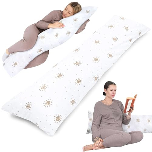 Seitenschläferkissen Schwangerschaftskissen Stillkissen 40 x 145 cm mit bezug Lagerungskissen, Kissen für Frauen und Seitenschläfer, Baby Pregnancy Pillow XXL 40x145
