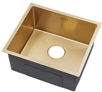 JATIBOSH Fregadero de Cocina, Dorado Oscuro Fregadero de Acero Inoxidable, Fregadero Cocina 1 Seno, Fregadero Multifuncional con Grifo Extraíble y Otros Accesorios, 50 * 40 Cm