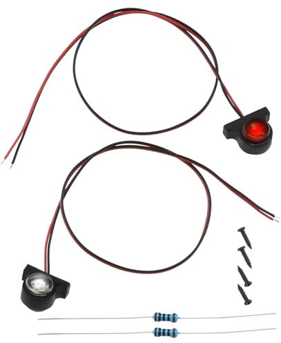 Create idea 1 Paar Zweifarbige Markierungsleuchten 1/14 RC-Auto-Seitenpositionsleuchten für DIY RC Sattelschlepper Anhänger Modellauto Kompatibel mit T-Amiya Weiß Und Rot
