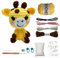 MJARTORIA Strickset Häkelset für Anfänger Tiere, Häckeln Stricken für Anfänger Set mit Anleitung, Kreativ Strickset Bastelset Erwachsene Kinder Geschenk(Gelb Giraffe)
