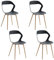 JZGORC Lot de 4 Chaises de Salle à Manger Nordiques, Chaises de Cuisine, avec Pieds de Chaise en Métal, Grand Design de Dossier évidé, idéal pour Salon, Salle de Détente -Noir + Bois
