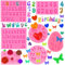 Asaisimg Lot de 7 moules en silicone pour fondant, lettres de l'alphabet et chocolats, chiffres de 0 à 9, cœur, nœud, papillon, fleurs