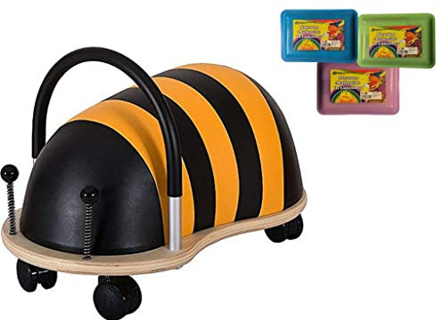Original Wheely Bug Rutschauto Biene klein Der Rutscher schlechthin Ab 18 Monaten geeignet Exklusivpaket mit einem Paket Straßenmalkreide Farblich Sortiert