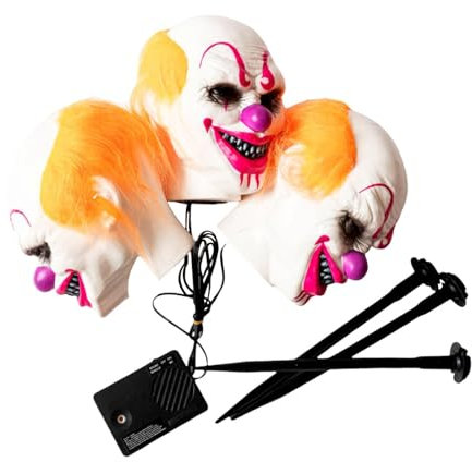 Dualoai Halloween Gartenstecker, Veranda Dekoration, mit Lichtern, Robuster Erdspieß, Halloween Dekoration für Den Laden, Clown