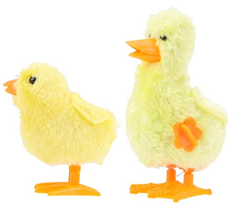 CORHAD 1 Satz Uhrwerk Spielzeug Tiere Spielzeug Lernspielzeug Für Kinder Osterspielzeug Zum Aufziehen Plüschtier Küken Aufziehspielzeug Plüsch-küken-Spielzeug Tierkorb Plastik Yellow