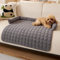 Bettschlange Hundedecke Sofa mit Rand, Sofaschutz Hund, Hundebett für Sofa Waschbar Flauschig Hundebett, rutschfest Hundekissen, mittelgroße Hunde,75x75cm,Dunkelgrau