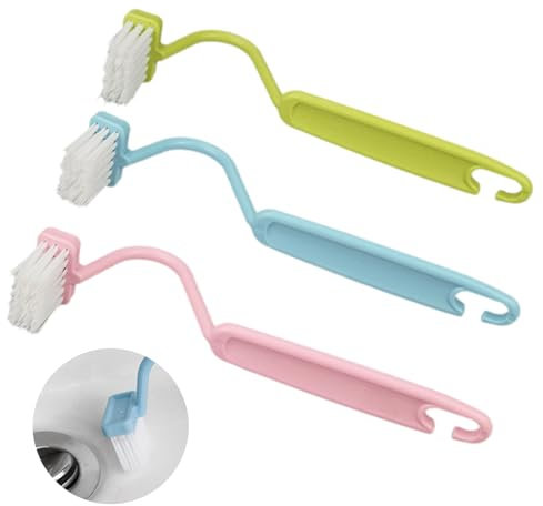 3 Pcs Toilettenbürste,Klobürste Mit Randreiniger,Randreiniger Brush Mit,Toilet Plunger Reinigungsbürste,Gebogen Biegsam Cleaning,Handle Klobürsten,Toilettenreinigungsbürsten(Blau GrüN Rosa)