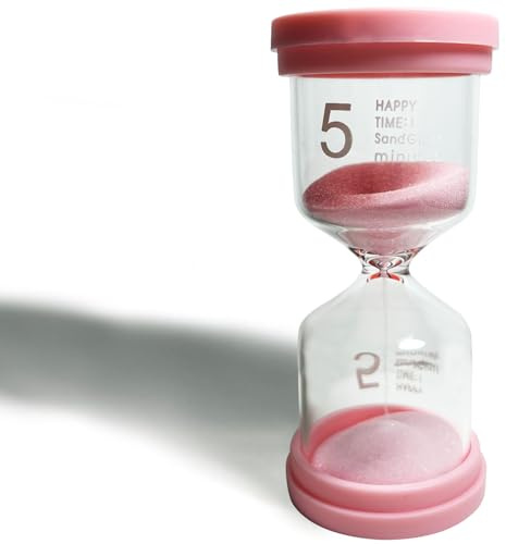 Sanduhr für Kinder Buntes Sanduhren Sand Timer 5 Minuten Zähneputzen Zeitanzeige Zeitmesser Sanduhren Glas Timer Klassenzimmer Spiel Küche Zuhause Büro Dekoration